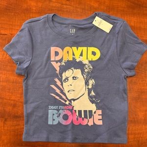 David Bowie cropped graphic T